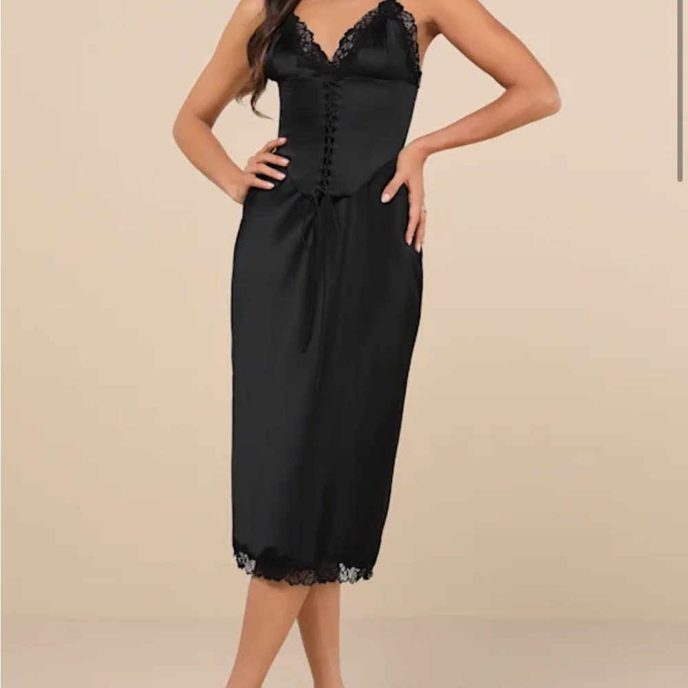 Black Slip Dress & Corset